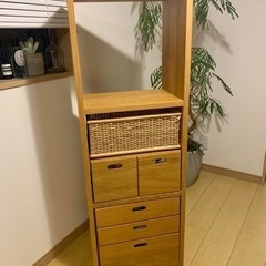 無印良品　スタッキングシェルフ 3段　オーク