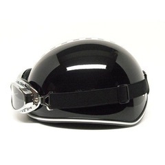 ヘルメット 半帽(ゴーグル付)ガンメタ KC-012E