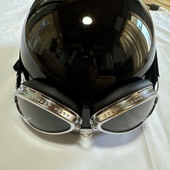 ヘルメット 半帽(ゴーグル付)ガンメタ KC-012Eの画像