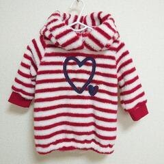 【80cm】子供 ベビー服 厚手 ハート 長袖 トレーナー 女の...