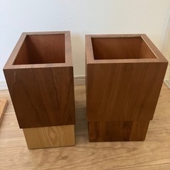 2個セット　ゴミ袋が見えない ゴミ箱 12L 木製 