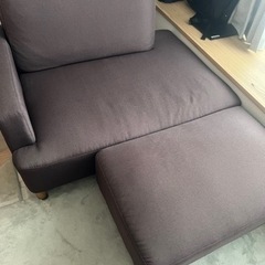 カウチソファー　2人用　ブラウン