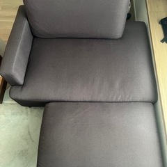 カウチソファー　2人用　ブラウンの画像