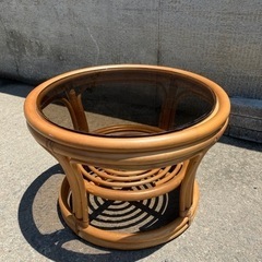 丸型 テーブル 硝子 お洒落 机 アンティーク  レトロ アジア...