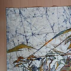 珍品 ❗　( ろうけつ染め )　大判風呂敷　タペストリー　　風呂敷 壁掛けの画像