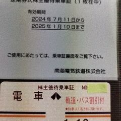 希少■■南海電鉄株主優待乗車証■■軌道・バス割引付