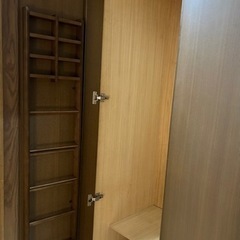 天然木 クローゼット 鏡付きの画像