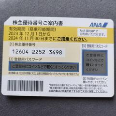 ANA株主優待券　2024年11月30日まで