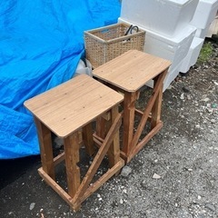 木製　手作り作業台　椅子？