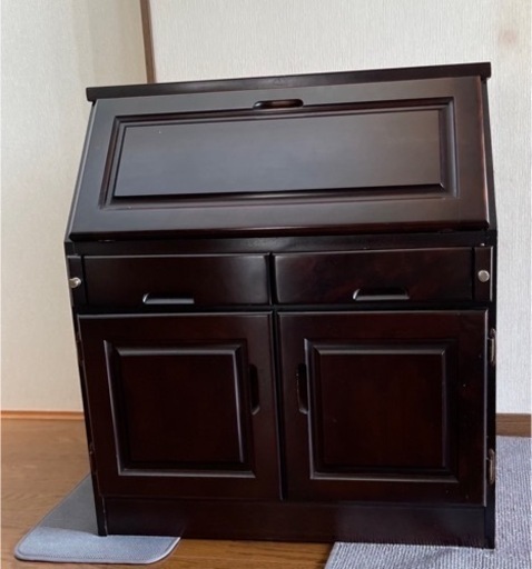 アンティーク 収納デスク 棚 チェスト 折り畳み机 大雪木工 ライティングビューロー