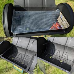 バーベキュー コンロ グリル 燻製 スモーカー ドラム缶 BBQコンロ 焚き火 #キャンプ #インダストリアル #スモークチキン 生活雑貨 調理器具の画像