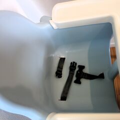 イケア　ハイチェア トレイ付き 水色の画像