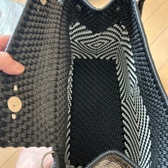 美品　ストローバッグ　ビニールバッグ　の画像