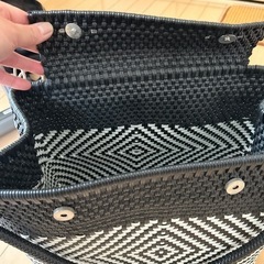 美品　ストローバッグ　ビニールバッグ　の画像