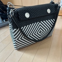 美品　ストローバッグ　ビニールバッグ　