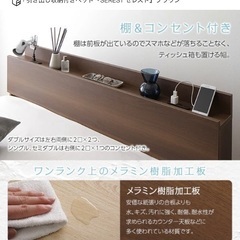 セレスト　ベッドフレーム(ダブル、下収納付、コンセント4口付)の画像