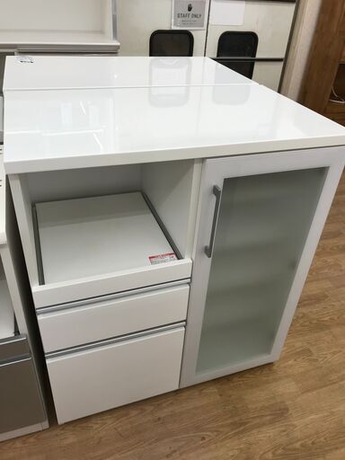 ★ジモティ割あり★  レンジ台 ホワイト H102×W88×D51 クリーニング済み KJ5540