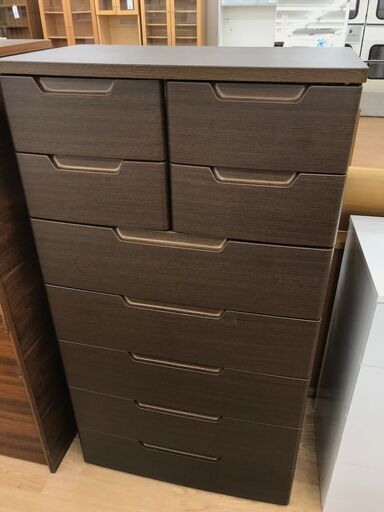 ★ジモティ割あり★  ７段衣装ケース ブラウン H132×W73×D41 クリーニング済み KJ5541