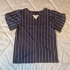 m.f.editorial カットソー　ストライプ　Lの画像