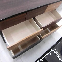 ローチェスト 3段 幅120×奥行43×高さ76cm ニトリ ランダム 120LC ダークブラウン タンス 箪笥 衣類収納 収納家具 NITORI 苫小牧西店の画像