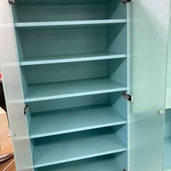 ターコイズブルー 食器棚 組み合わせ キッチンボード ティファニーブルー 幅 180cm×高さ 204cm 札幌東区 ターコイズブルー 食器棚 組み合わせ キッチンボード