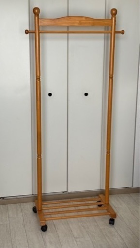 使用1ヶ月未満　木製ハンガーラック