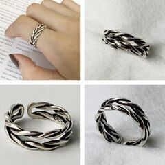 ねじりツイストオープンリング（新品）調整可能の画像