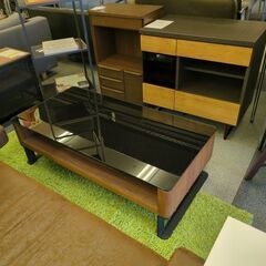 12-37 センターテーブル ブラックガラス【引取限定・現状渡し】カグマニア
