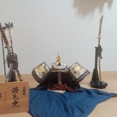 源氏兜　龍玉作　木彫りの竜付　提灯付