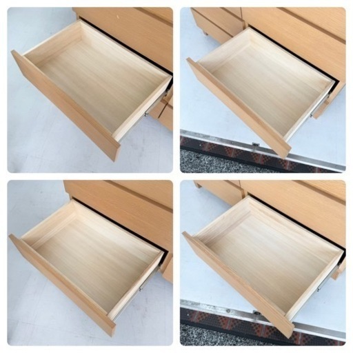 【超美品‼️】無印良品 120cm幅4段ローチェスト タンス 衣類収納家具 オーク材ライトブラウン♪