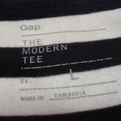 Gap レディース 白黒 ボーダー 半袖 Tシャツ （Lサイズ）お譲りします。の画像