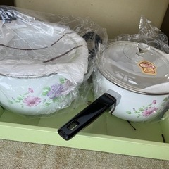 昭和レトロ　ホーロー鍋　ガス対応　家電 キッチン家電 