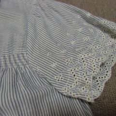 レディース 刺繍 ストライプ ブラウス Mサイズ お譲りします。の画像