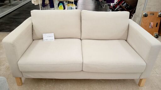 ★ジモティ割あり★  ソファー　2人掛け ベージュ H×D×W クリーニング済み TJ7204