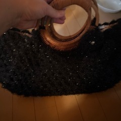 美品　バンブー手提げバッグ　の画像