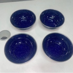 ホーロー　キャンプ用　食器セット　全13点　焼肉　BBQ  アウトドア　メーカー不明　中古 ③の画像