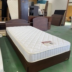 💥激安💥収納 シングルベッド　マットレス付き　コンセント付き　
