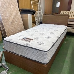 💥激安💥👍分厚いマットレス付き　収納シングルベッド　コンセント付き