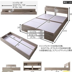家具 ベッド マットレス付き　ダブルベッドの画像
