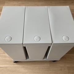 【ニトリ】横型3分別 プッシュペールワゴン　60L（20L×3）