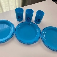 スティッチ折りたたみテーブル付き🧺ピクニックセット　コップ&皿&フォーク&スプーン付きの画像