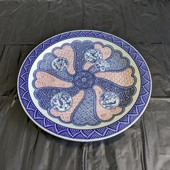 有田焼 染付け皿 大皿 花鳥色絵皿 扇皿揃え