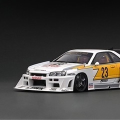 1/18 LB-ER34 SKYLINE White/Yellow