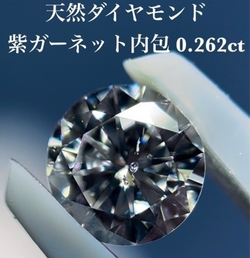 ガーネット内包 天然ダイヤモンド 0.26ct 宝石の内部世界