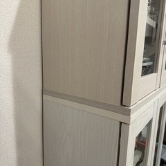 食器棚キャビネット　上下セット(マーレ9060 WW) (マーレ4560 WW)の画像