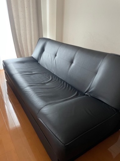 【美品】ソファ 3人掛け　ソファベッド　収納付