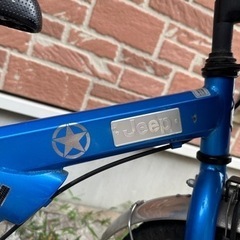 自転車 マウンテンバイク　16インチ　ブルー　ジープ　jeep 補助輪付きの画像