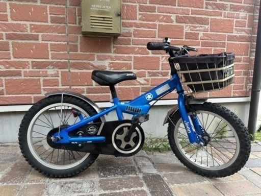 自転車 マウンテンバイク　16インチ　ブルー　ジープ　jeep 補助輪付き