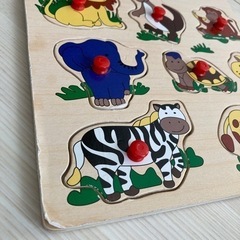 木製パズル　幼児　動物の画像