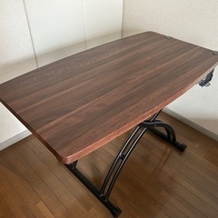 上下稼働式机、ケーブルラック付き